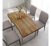 vidaXL Dining Table 154x80x76 cm Solid Acacia Wood 01 UK HOT