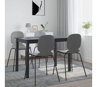 Vidaxl Dining Table Black 114X71X75 Cm Solid Rubber Wood, Multi