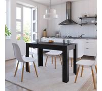 vidaXL Dining Table Black Engineered Wood Kitchen Dinner Dining Room Table