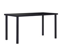 vidaXL Dining Table Black 140x70x75 cm Tempered Glass