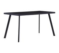 vidaXL Dining Table Black 140x70x75 cm Tempered Glass NEW