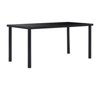vidaXL Dining Table Black 160x80cm Tempered Glass Dinner Kitchen Furniture