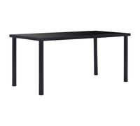vidaXL Dining Table Black 160x80x75 cm Tempered Glass