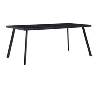 vidaXL Dining Table Black 160cm Tempered Glass Kitchen Dinner Coffee Desk