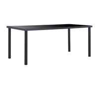 vidaXL Dining Table Black 180x90x75 cm Tempered Glass