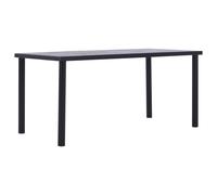 vidaXL Dining Table Black and Concrete Grey 160x80x75 cm MDF NEW