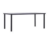vidaXL Dining Table Black and Concrete Grey 180x90x75 cm MDF