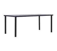 vidaXL Dining Table Black and Concrete Grey 200x100cm MDF Kitchen Furniture