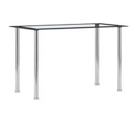 vidaXL Dining Table Black and Transparent 120x60x75 cm Tempered Glass