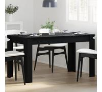 Vidaxl Dining Table Black Oak 140 X 74.5 X 76 Cm Poly Rattan