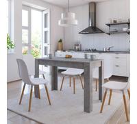 Dining Table Concrete Grey 120x60x76 cm Chipboard