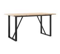 vidaXL Dining Table Kitchen Dinner Table O-Frame Solid Wood Pine and Steel