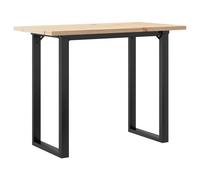 vidaXL Dining Table Kitchen Dinner Table O-Frame Solid Wood Pine and Steel