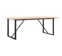 vidaXL Dining Table Kitchen Dinner Table O-Frame Solid Wood Pine and Steel