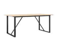 vidaXL Dining Table Kitchen Dinner Table O-Frame Solid Wood Pine and Steel