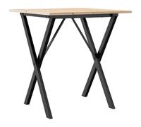 vidaXL Dining Table Kitchen Dinner Table X-Frame Solid Wood Pine and Steel