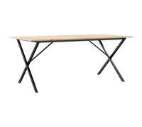 vidaXL Dining Table X-Frame 180x90x75 cm Solid Wood Pine and Steel