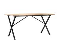 vidaXL Dining Table Kitchen Dinner Table X-Frame Solid Wood Pine and Steel