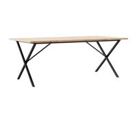 vidaXL Dining Table Kitchen Dinner Table X-Frame Solid Wood Pine and Steel