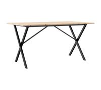 vidaXL Dining Table Kitchen Dinner Table X-Frame Solid Wood Pine and Steel