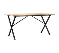 vidaXL Dining Table Kitchen Dinner Table X-Frame Solid Wood Pine and Steel