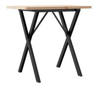 vidaXL Dining Table Kitchen Dinner Table X-Frame Solid Wood Pine and Steel