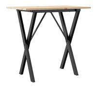 vidaXL Dining Table Kitchen Dinner Table X-Frame Solid Wood Pine and Steel