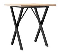 vidaXL Dining Table Kitchen Dinner Table X-Frame Solid Wood Pine and Steel