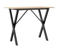 vidaXL Dining Table Kitchen Dinner Table X-Frame Solid Wood Pine and Steel