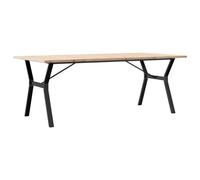 vidaXL Dining Table Kitchen Dinner Table Y-Frame Solid Wood Pine and Steel