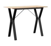vidaXL Dining Table Y-Frame 100x50x75 cm Solid Wood Pine and Steel