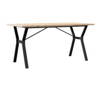 vidaXL Dining Table Kitchen Dinner Table Y-Frame Solid Wood Pine and Steel