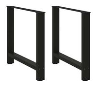 vidaXL Dining Table Legs Black 2 pcs 80x(72-73) cm Steel