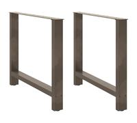 vidaXL Dining Table Legs Natural Steel 2 pcs 100x(72-73) cm Steel
