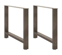 vidaXL Dining Table Legs Natural Steel 2 pcs 90x(72-73) cm Steel