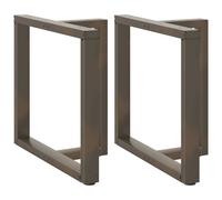 vidaXL Dining Table Legs T-Shaped 2 pcs Black 80x35x(72-73) cm Steel