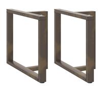 Dining Table Legs T-Shaped 2 pcs Black 90x35x(72-73) cm Steel