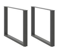 vidaXL Dining Table Legs U-Shaped 2 pcs Anthracite 100x(72-73) cm Steel