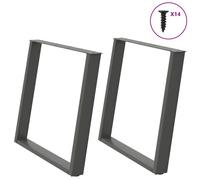 vidaXL Dining Table Legs U-Shaped 2 pcs Anthracite 100x(72-73) cm Steel