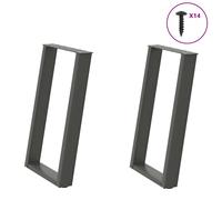 Console Table Legs U-Shaped Desk Legs Metal Bar Stand DIY 2 pcs Steel vidaXL