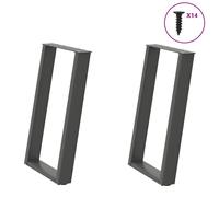 vidaXL Dining Table Legs U-Shaped 2 pcs Anthracite 60x(72-73) cm Steel