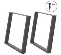 vidaXL Dining Table Legs U-Shaped 2 pcs Anthracite 90x(72-73) cm Steel