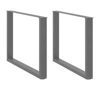 vidaXL Dining Table Legs U-Shaped 2 pcs Black 100x(72-73) cm Steel