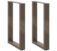 vidaXL Dining Table Legs U-Shaped 2 pcs Natural Steel 50x(72-73) cm Steel