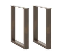 vidaXL Dining Table Legs U-Shaped 2 pcs Natural Steel 60x(72-73) cm Steel