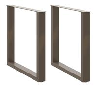 vidaXL Dining Table Legs U-Shaped 2 pcs Natural Steel 80x(72-73) cm Steel