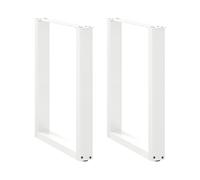 vidaXL Dining Table Legs U-Shaped 2 pcs White 60x(72-73) cm Steel