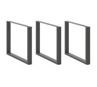 vidaXL Dining Table Legs U-Shaped 3 pcs Anthracite 100x(72-73) cm Steel