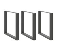 vidaXL Dining Table Legs U-Shaped 3 pcs Anthracite 80x(72-73) cm Steel