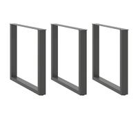 vidaXL Dining Table Legs U-Shaped 3 pcs Anthracite 90x(72-73) cm Steel